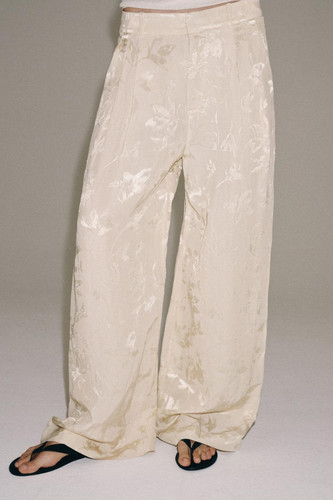 Zara jacquard hose aus - jacquard-hose, leinen
